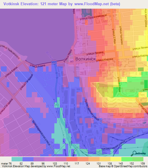 Votkinsk,Russia Elevation Map