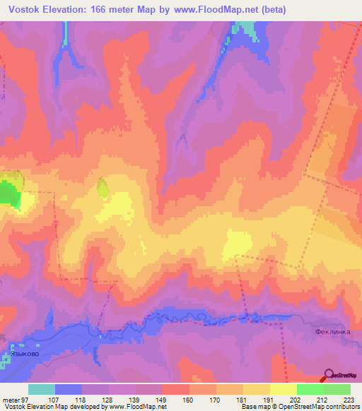 Vostok,Russia Elevation Map