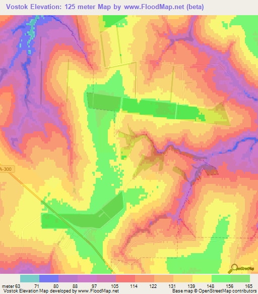 Vostok,Russia Elevation Map