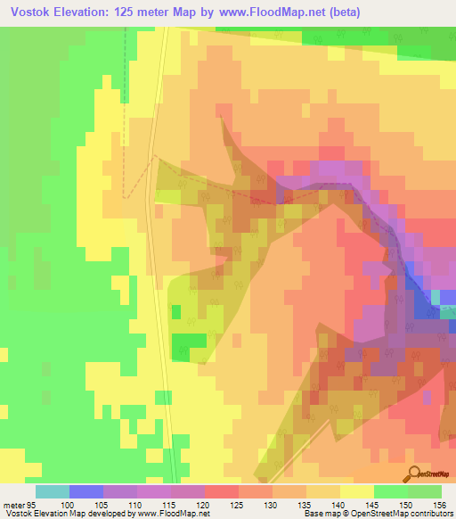 Vostok,Russia Elevation Map