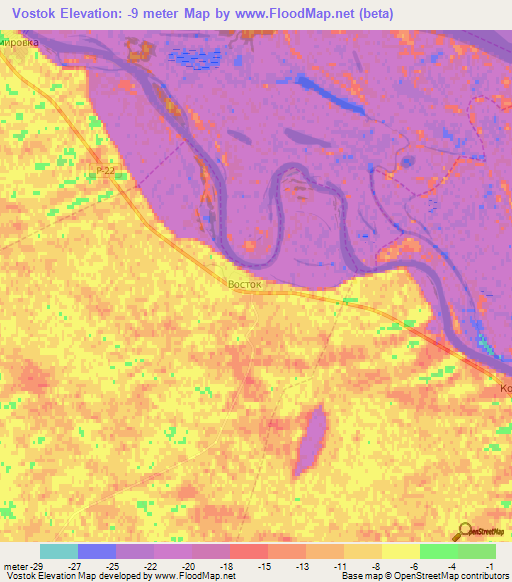 Vostok,Russia Elevation Map