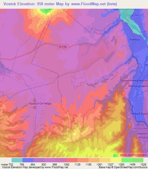 Vostok,Russia Elevation Map