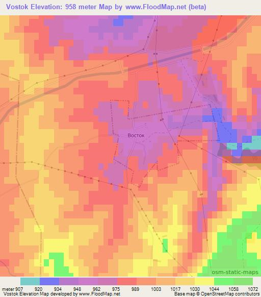 Vostok,Russia Elevation Map