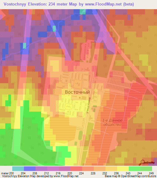 Vostochnyy,Russia Elevation Map