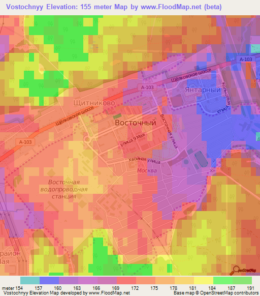 Vostochnyy,Russia Elevation Map