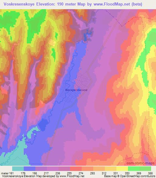 Voskresenskoye,Russia Elevation Map