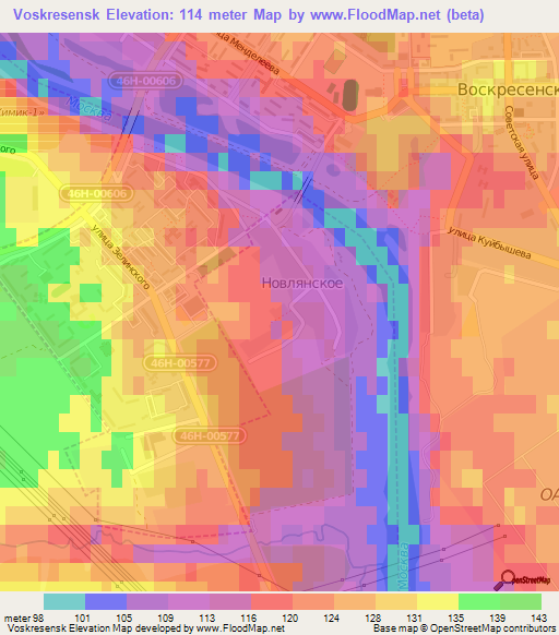 Voskresensk,Russia Elevation Map