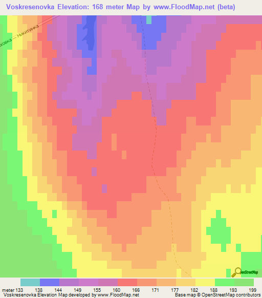 Voskresenovka,Russia Elevation Map