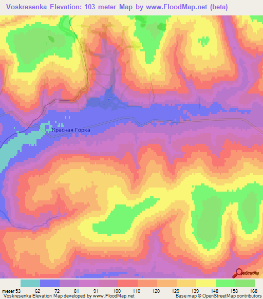 Voskresenka,Russia Elevation Map