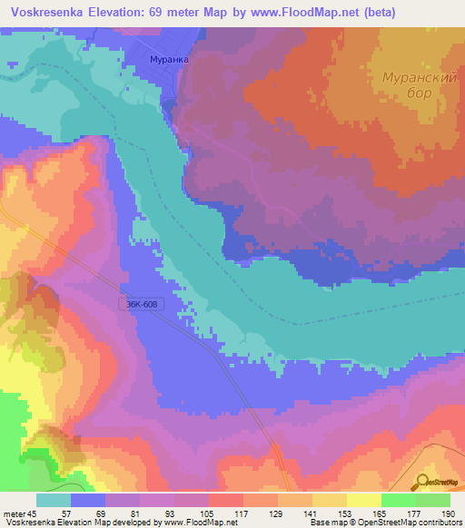 Voskresenka,Russia Elevation Map