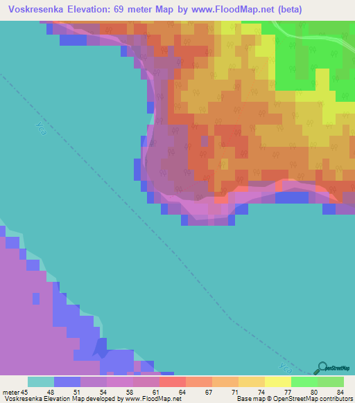 Voskresenka,Russia Elevation Map