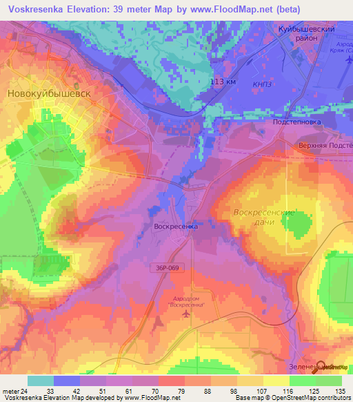 Voskresenka,Russia Elevation Map