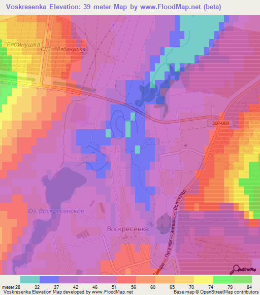Voskresenka,Russia Elevation Map