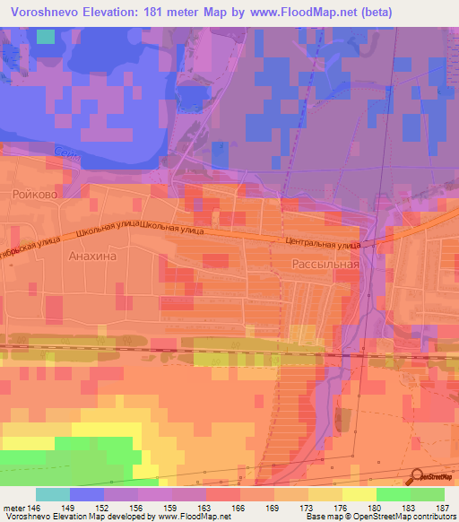 Voroshnevo,Russia Elevation Map