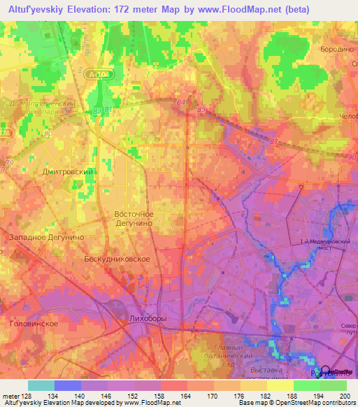 Altuf'yevskiy,Russia Elevation Map