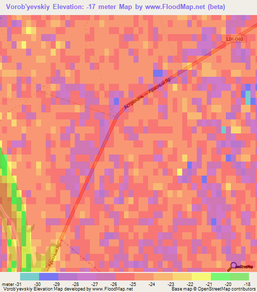 Vorob'yevskiy,Russia Elevation Map