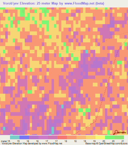 Vorob'yev,Russia Elevation Map