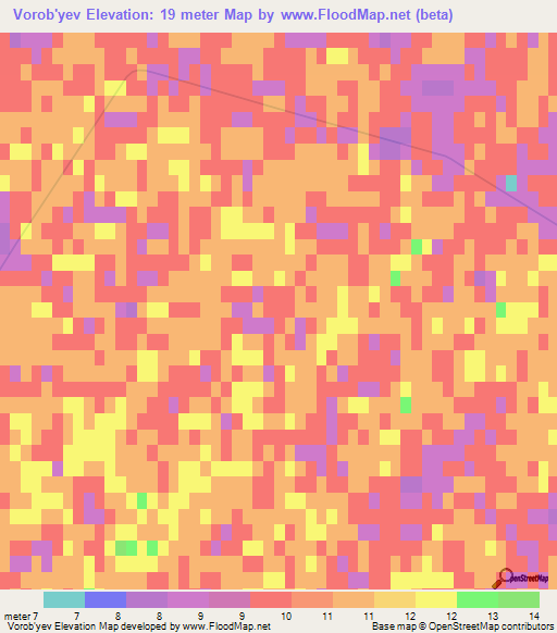 Vorob'yev,Russia Elevation Map