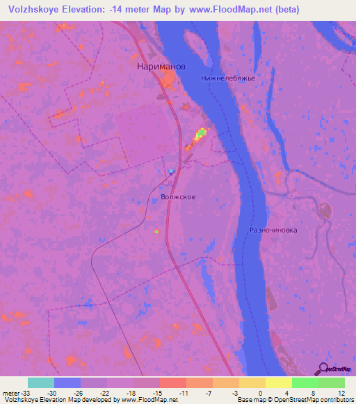 Volzhskoye,Russia Elevation Map