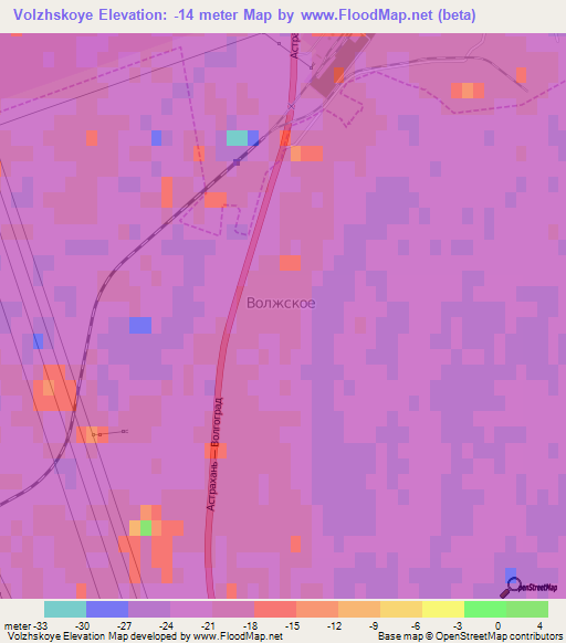 Volzhskoye,Russia Elevation Map