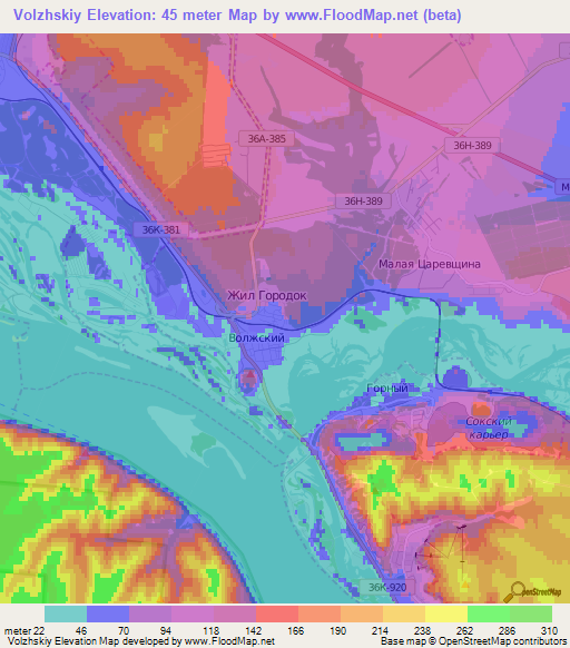 Volzhskiy,Russia Elevation Map