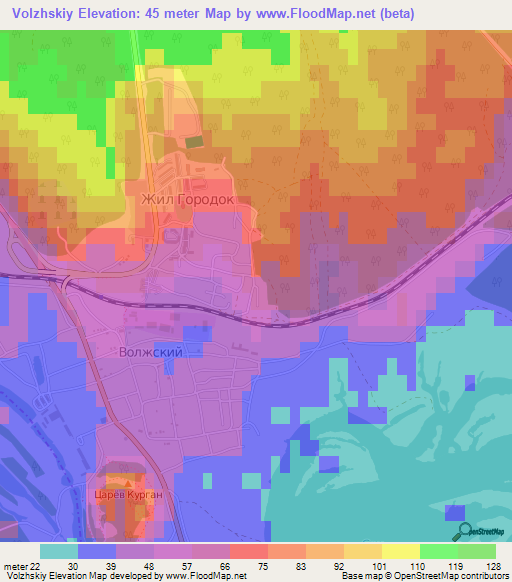 Volzhskiy,Russia Elevation Map