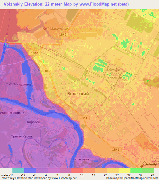 Volzhskiy,Russia Elevation Map