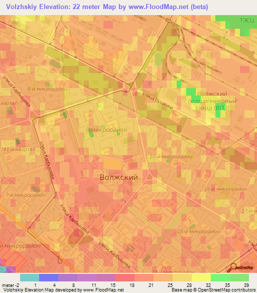 Volzhskiy,Russia Elevation Map