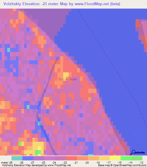 Volzhskiy,Russia Elevation Map