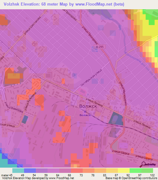 Volzhsk,Russia Elevation Map