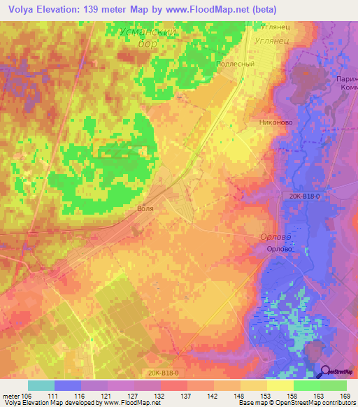 Volya,Russia Elevation Map