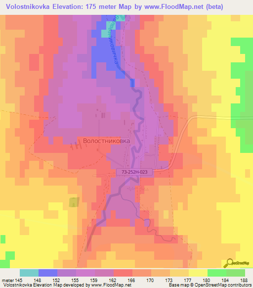 Volostnikovka,Russia Elevation Map