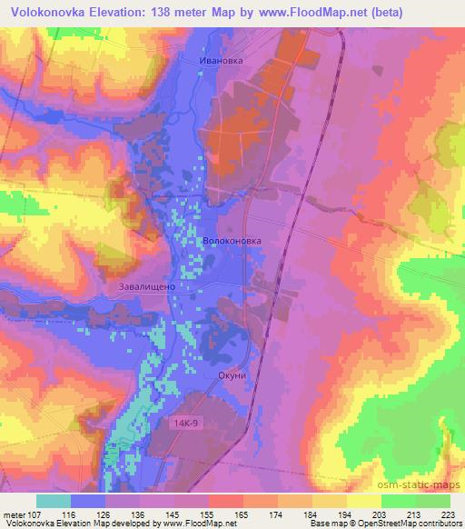 Volokonovka,Russia Elevation Map