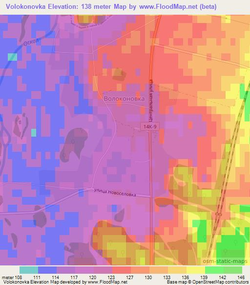 Volokonovka,Russia Elevation Map