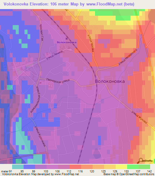 Volokonovka,Russia Elevation Map