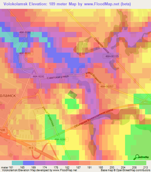 Volokolamsk,Russia Elevation Map