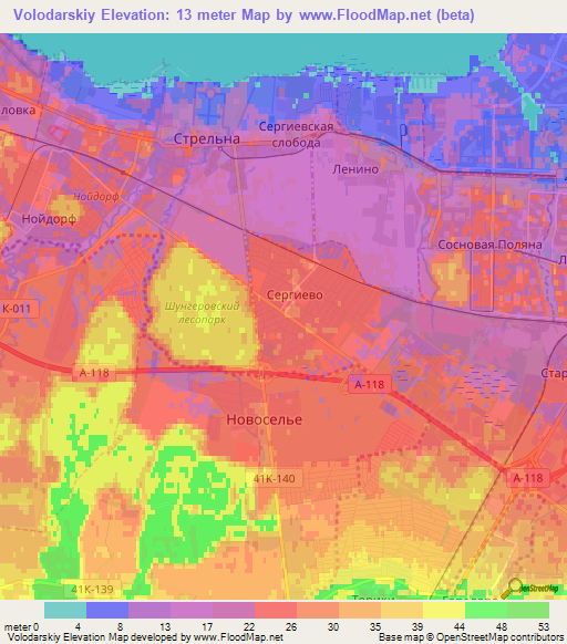 Volodarskiy,Russia Elevation Map