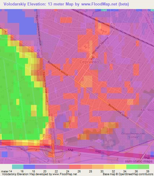 Volodarskiy,Russia Elevation Map