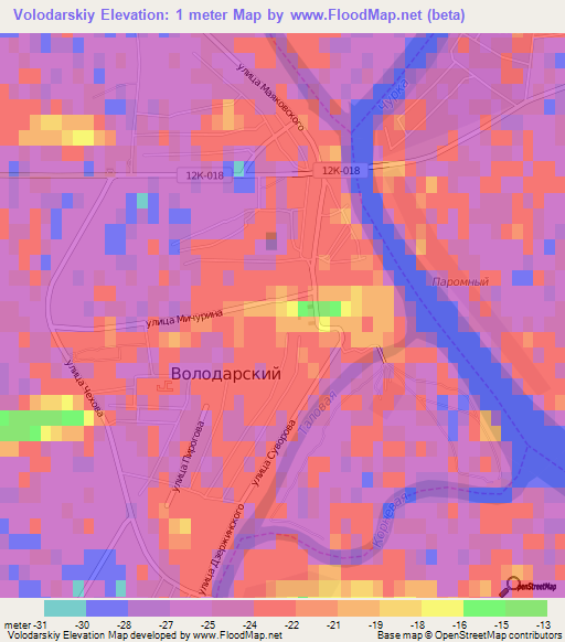 Volodarskiy,Russia Elevation Map