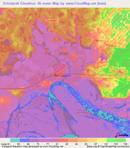 Volodarsk,Russia Elevation Map