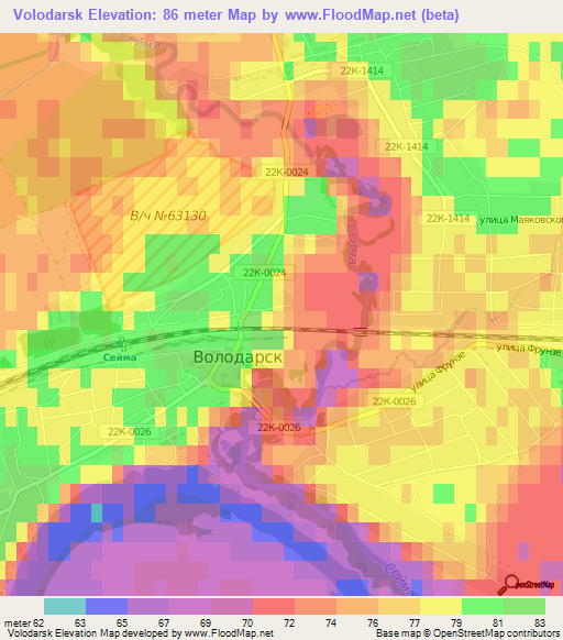 Volodarsk,Russia Elevation Map