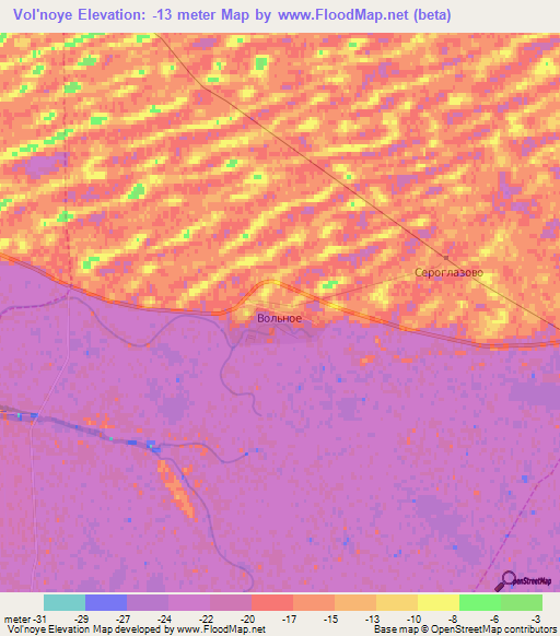 Vol'noye,Russia Elevation Map