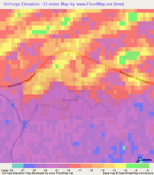 Vol'noye,Russia Elevation Map