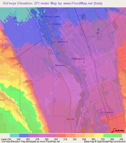 Vol'noye,Russia Elevation Map