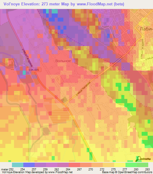 Vol'noye,Russia Elevation Map