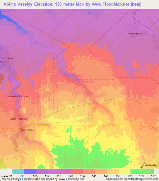 Vol'no-Veselyy,Russia Elevation Map