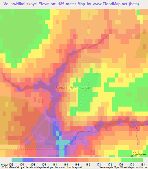 Vol'no-Nikol'skoye,Russia Elevation Map