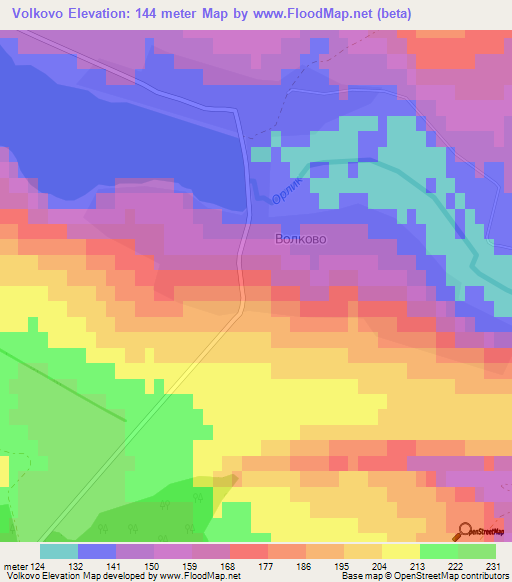 Volkovo,Russia Elevation Map