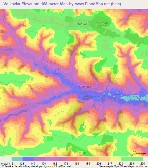 Volkovka,Russia Elevation Map