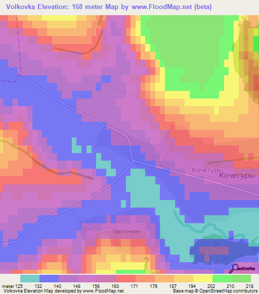 Volkovka,Russia Elevation Map